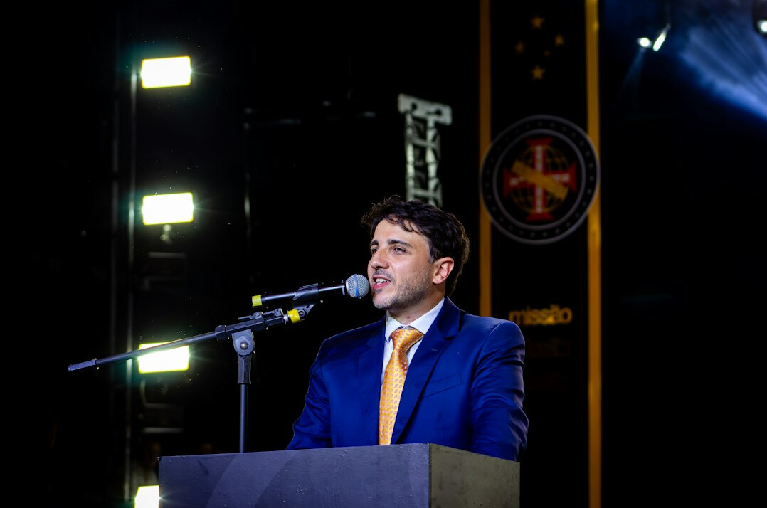 politician giving speech